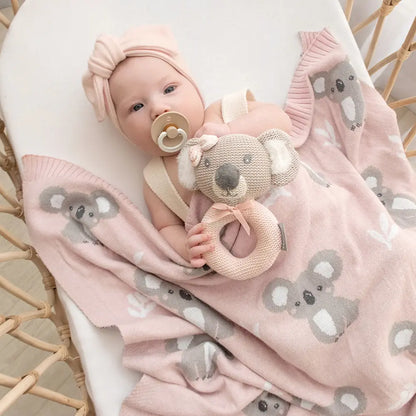 Cotton Blanket - Blush Koala