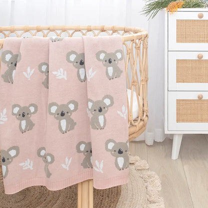 Cotton Blanket - Blush Koala